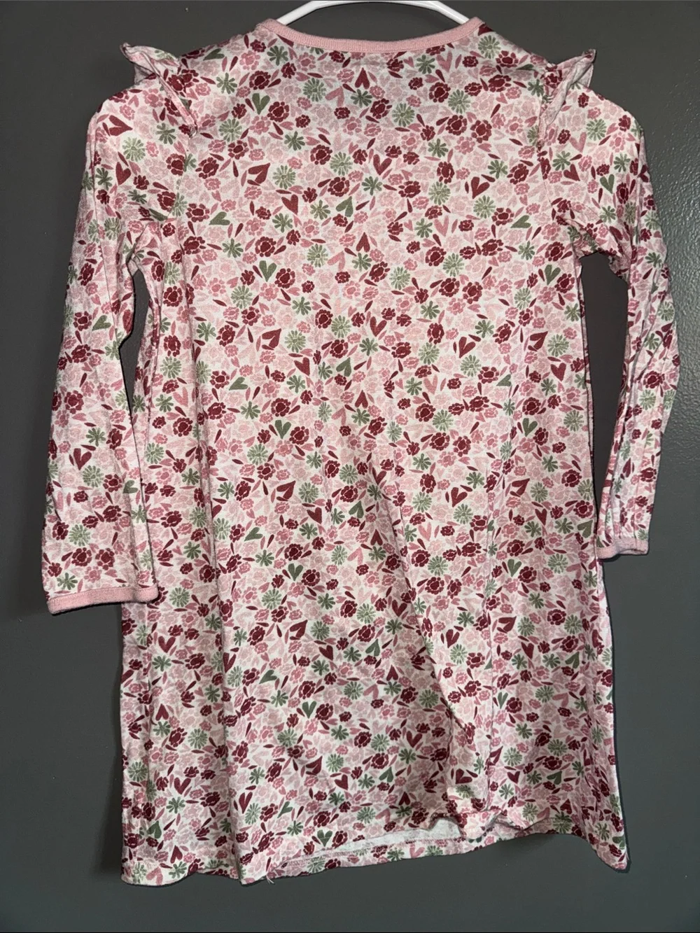 Carter's Pink Floral Ruffle-Shoulder Nightgown